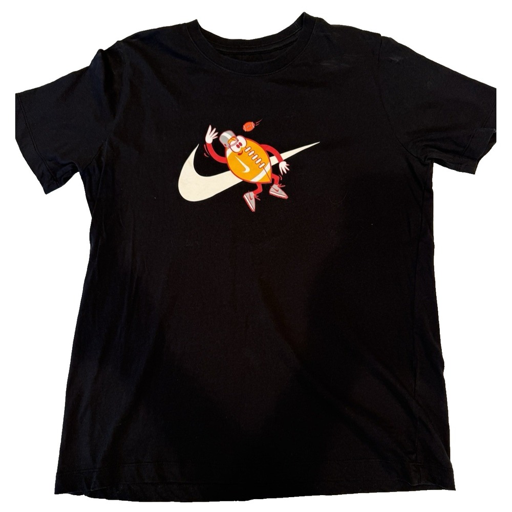 Nike Youth Boys XL Shirt Short Sleeve Black Football Character Swoosh Logo
